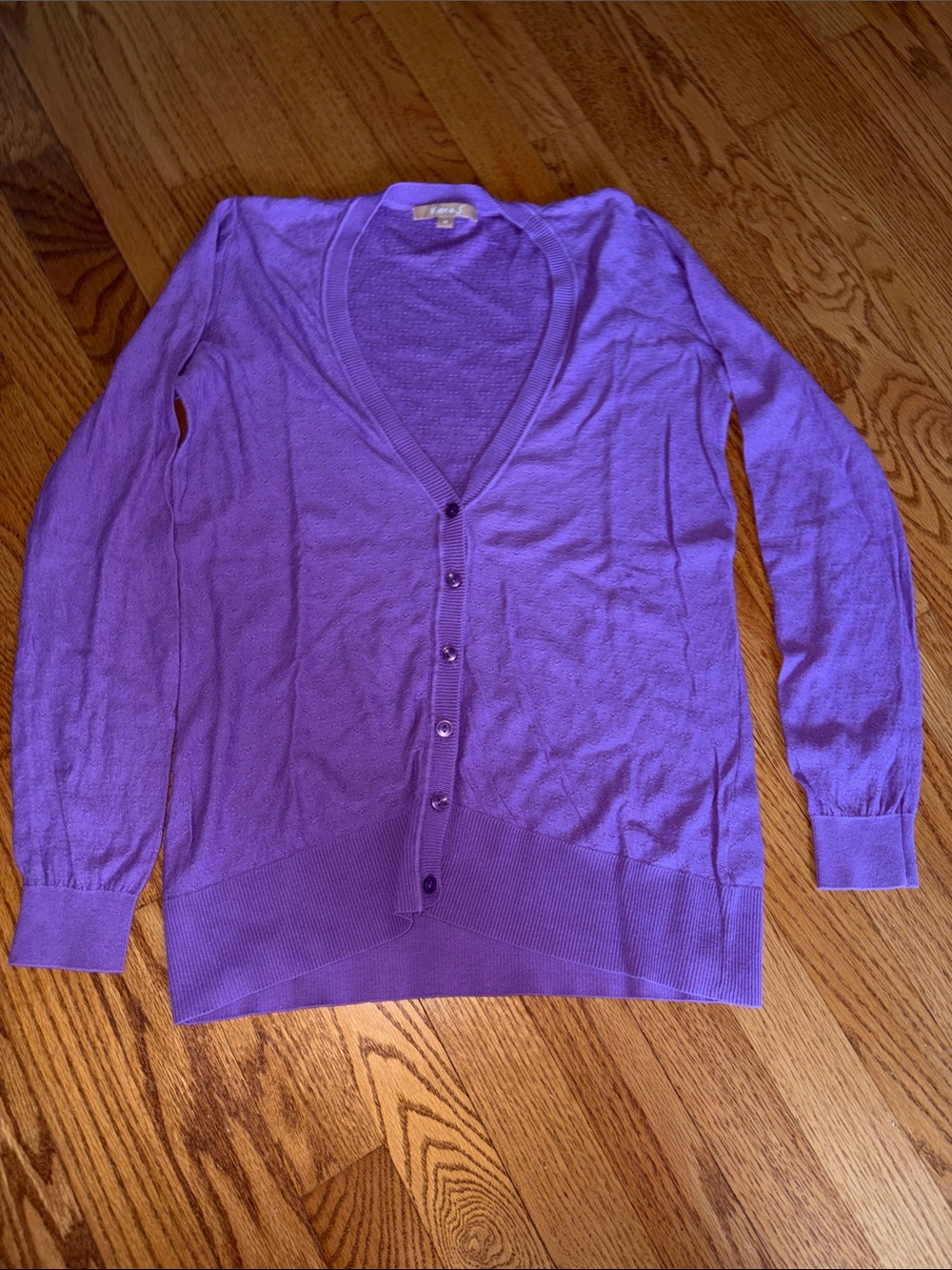 KIER + J Violet V-Neck Button Cardigan Sweater